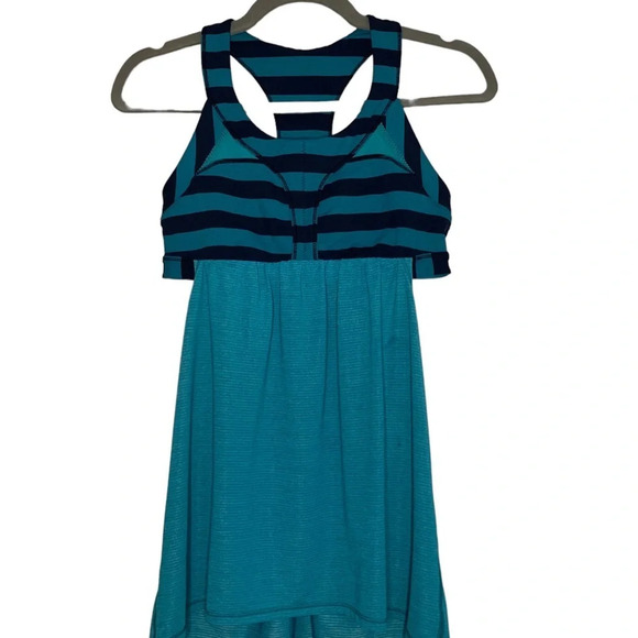 Lululemon 2 in Run Tank Top in Micro Macro Stripe Surge Blue - Picture 4 of 10